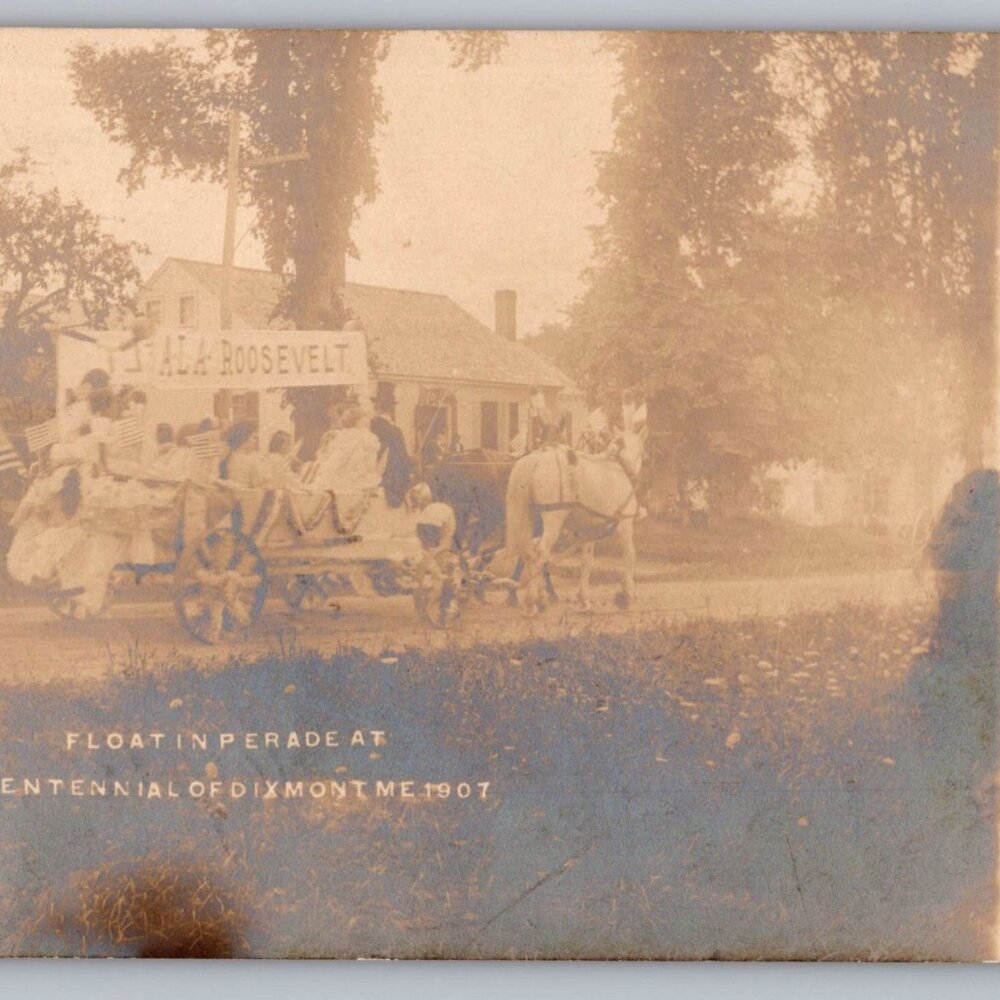 Postcard  Posted 1907 Maine Float in Perade Centennial of Dixmont #1157
